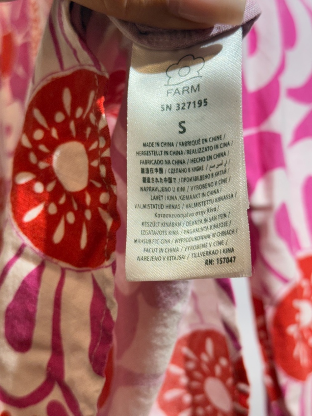 Farm Rio Anthropologie Long Sleeve Linen Tropical Print Buttondown Shirt S - Picture 8 of 12